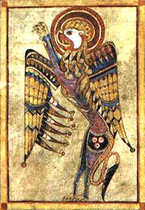 Livre de Kells – Tétramorphe : Le Lion (Saint Marc)